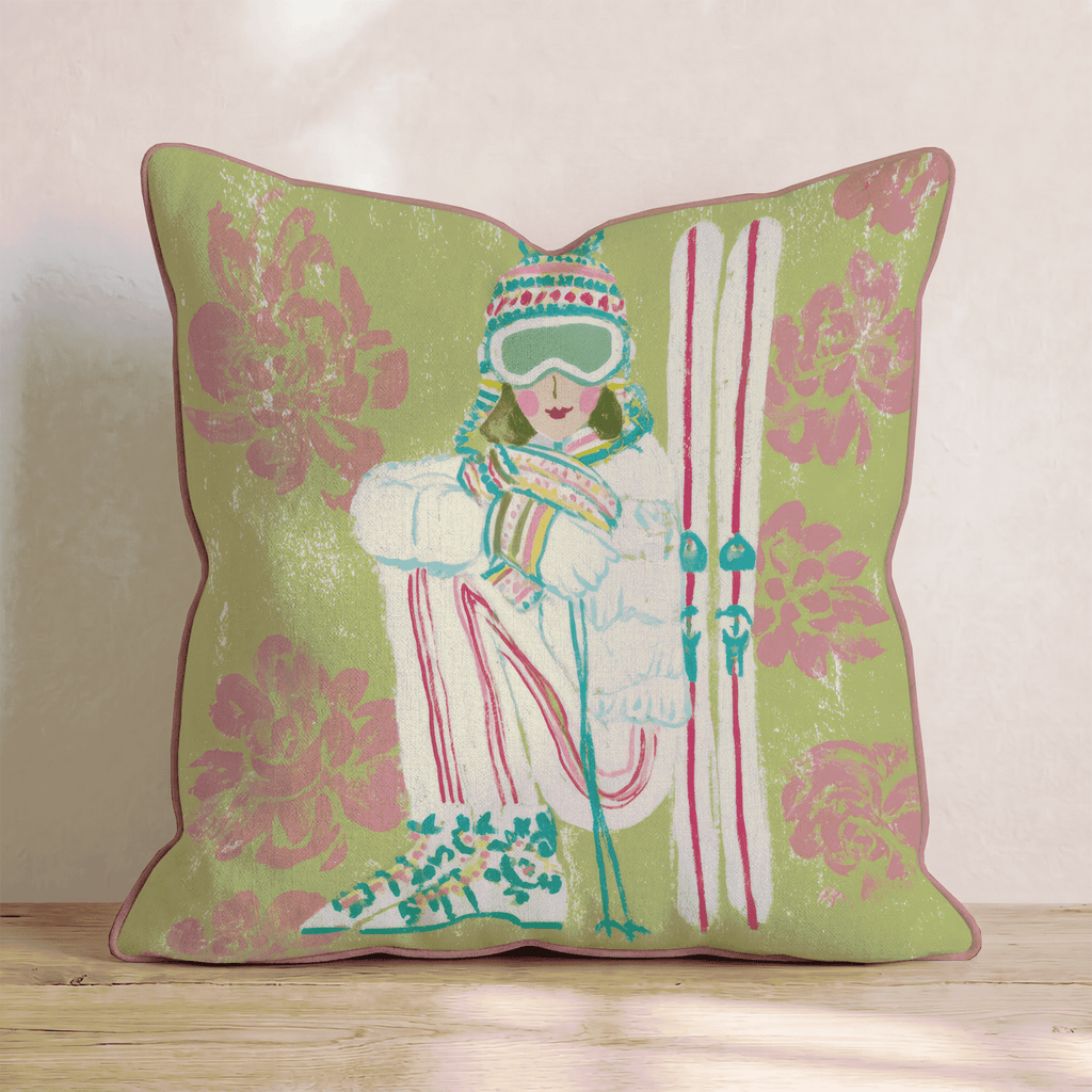 Glam Ski Throw Pillow - Hillcroft Home