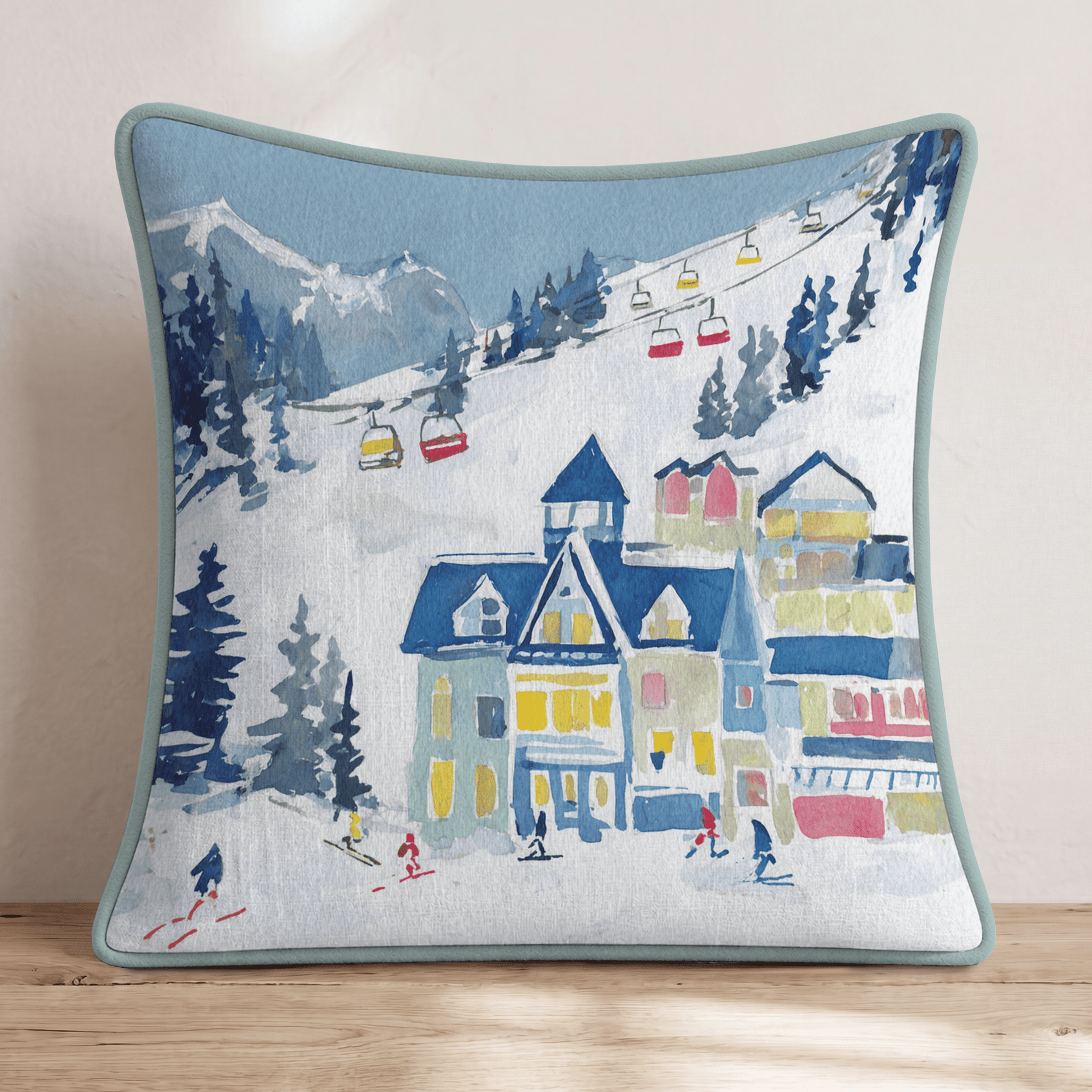 Glamorous Ski Lodge Throw Pillow - Hillcroft Home