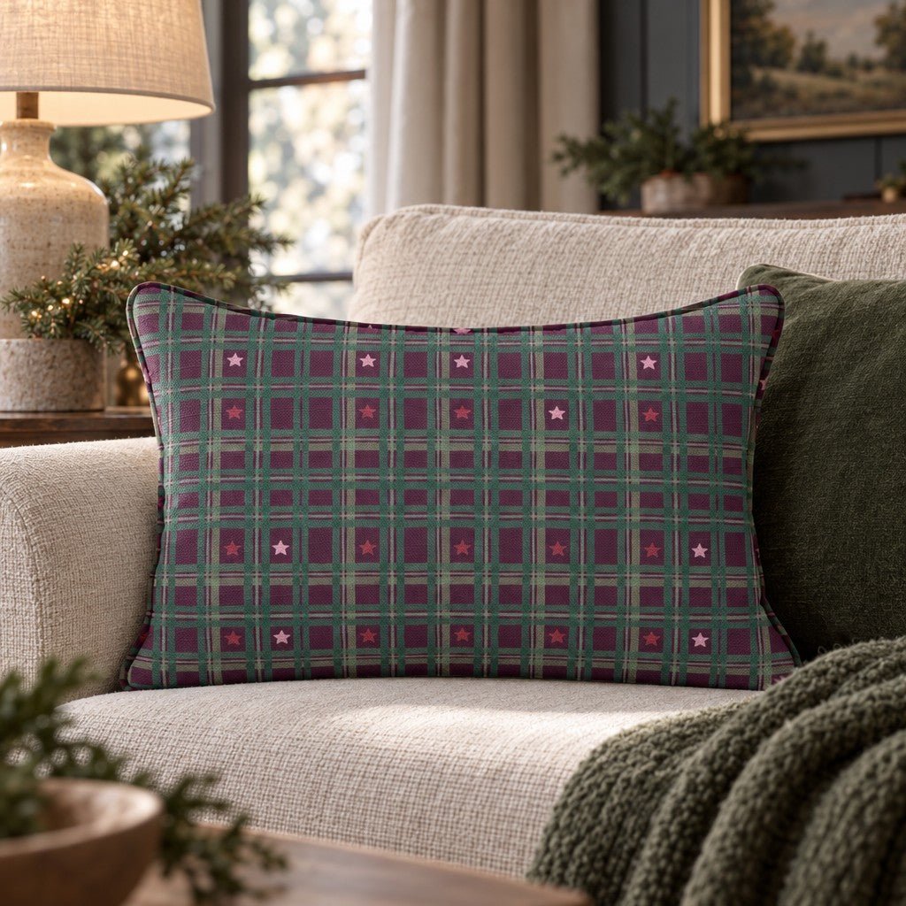 Glimmer Plaid Throw Pillow throw pillow - Hillcroft Home