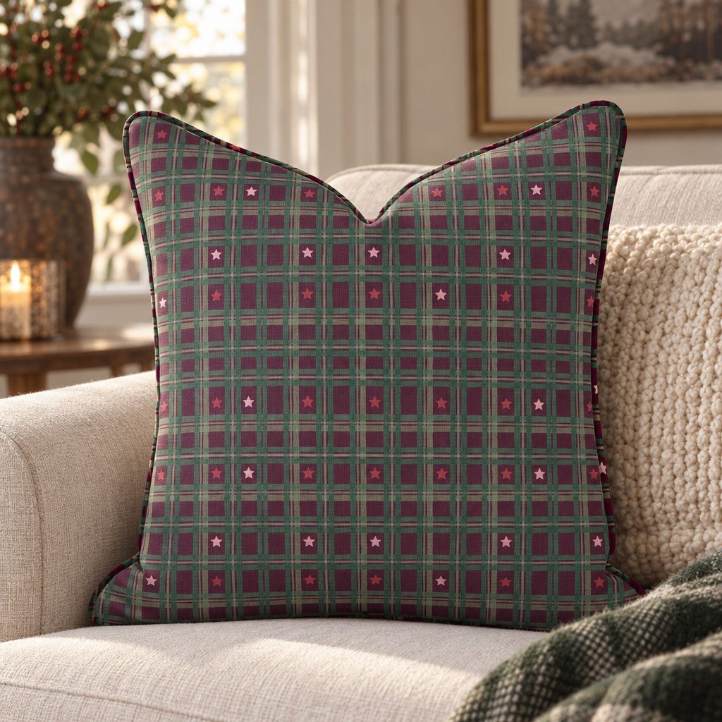 Glimmer Plaid Throw Pillow throw pillow - Hillcroft Home