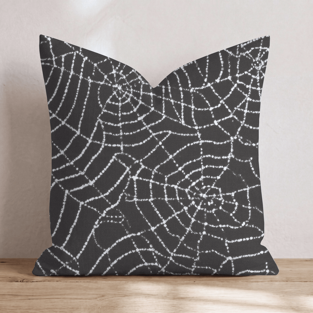 Gloomy Cobwebs Throw Pillow - Hillcroft Home