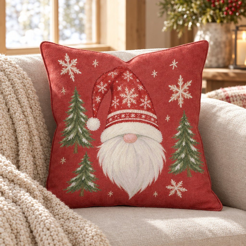 Gnome for the Holidays Throw Pillow throw pillow - Hillcroft Home