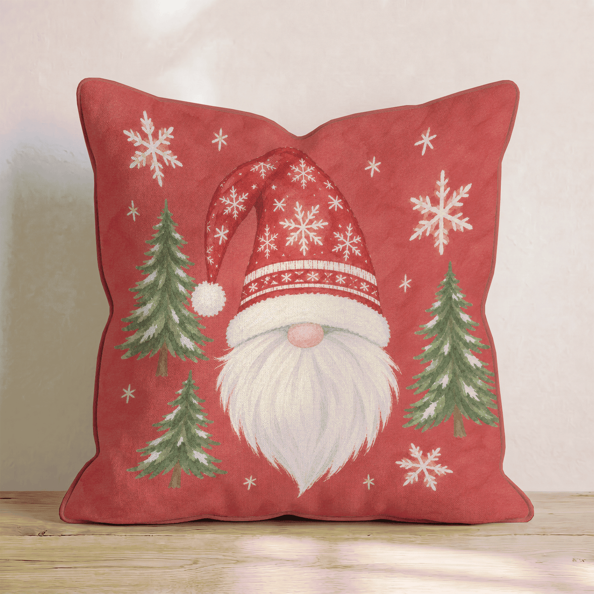 Gnome for the Holidays Throw Pillow throw pillow - Hillcroft Home