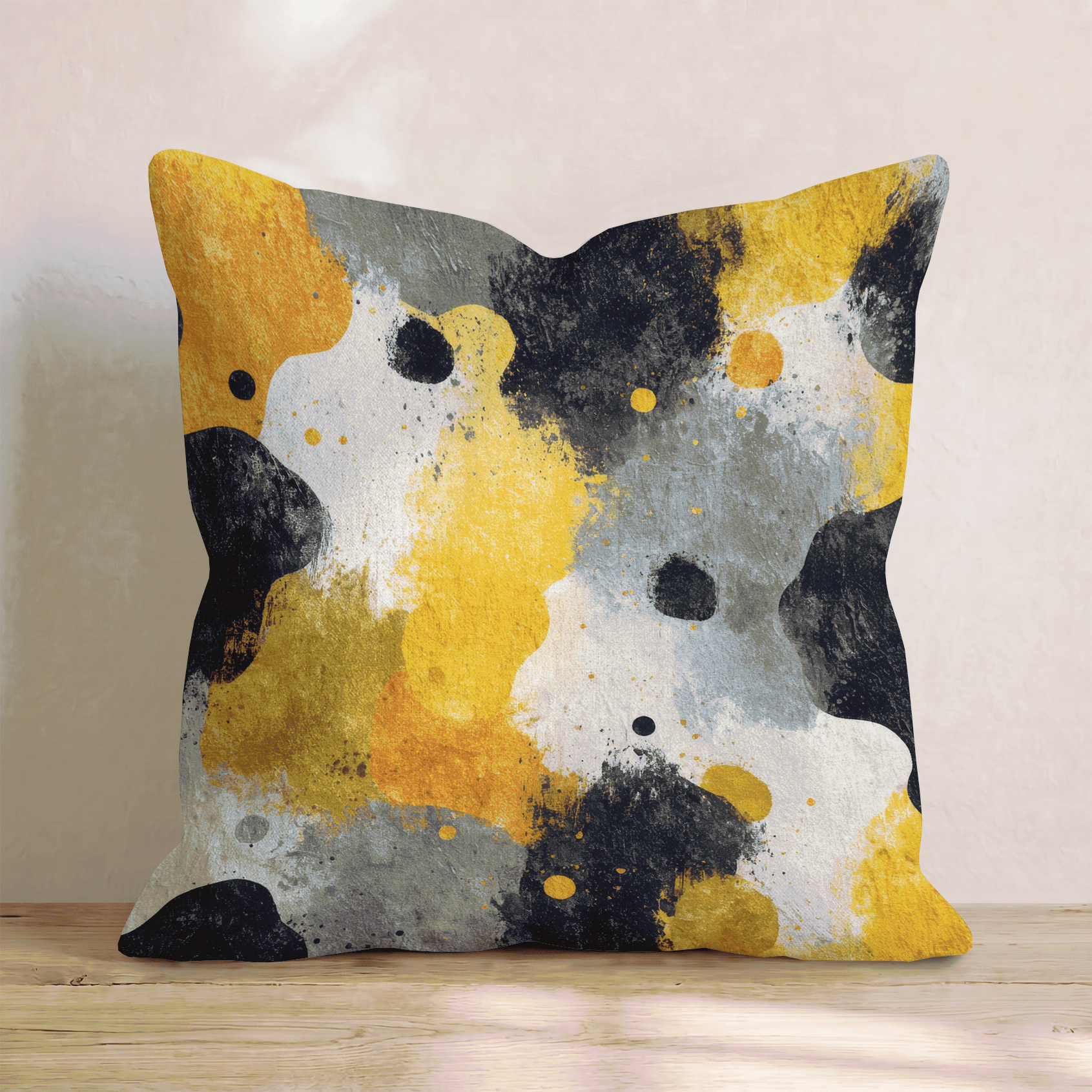 Gold Ink Cow Spot Throw Pillow - Hillcroft Home