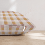 Gold Pink Woven Plaid Throw Pillow - Hillcroft Home