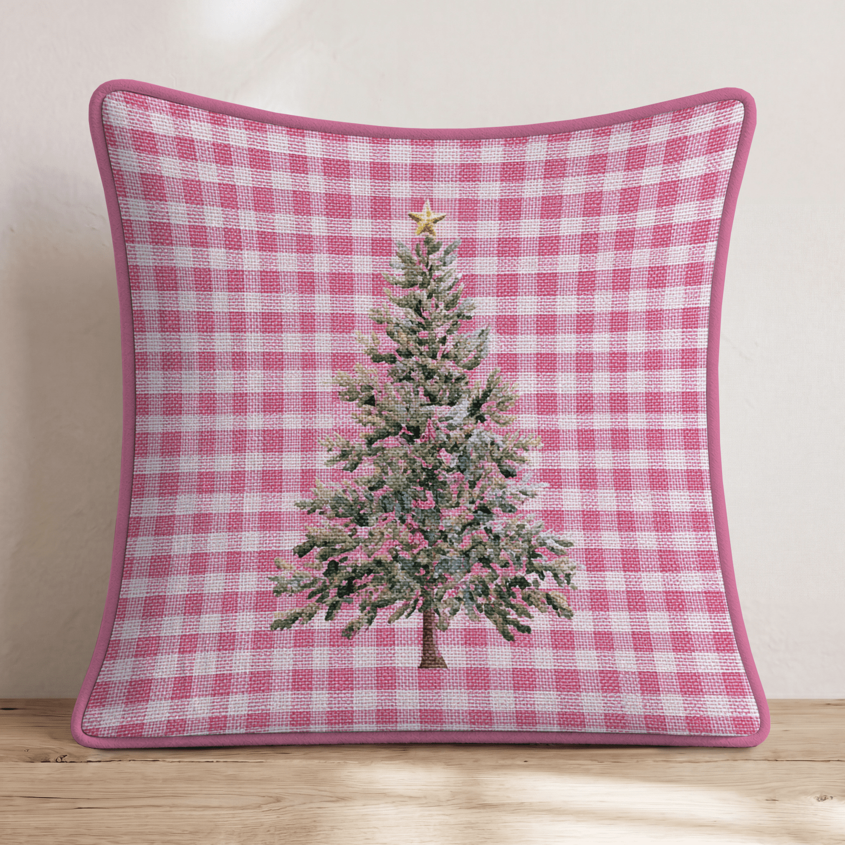 Gold Star Christmas Throw Pillow - Hillcroft Home
