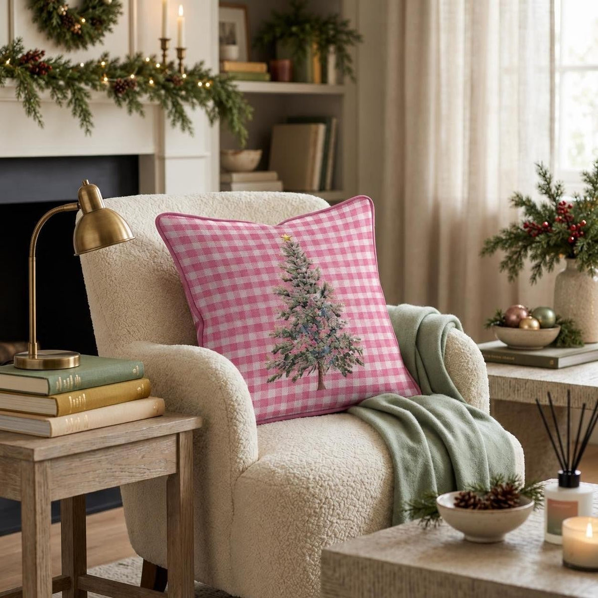 Gold Star Christmas Throw Pillow throw pillow - Hillcroft Home