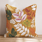 Golden Autumn Botanicals Throw Pillow - Hillcroft Home