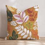 Golden Autumn Botanicals Throw Pillow - Hillcroft Home