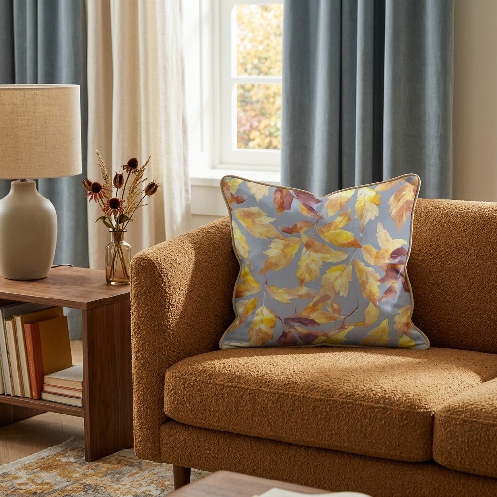 Golden Autumn Leaf Fall Throw Pillow - Hillcroft Home