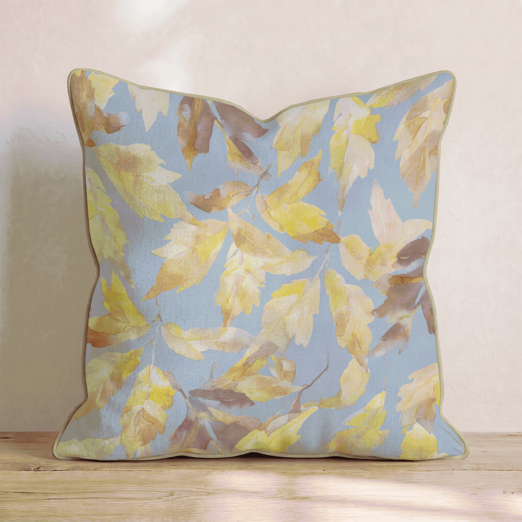 Golden Autumn Leaf Fall Throw Pillow - Hillcroft Home