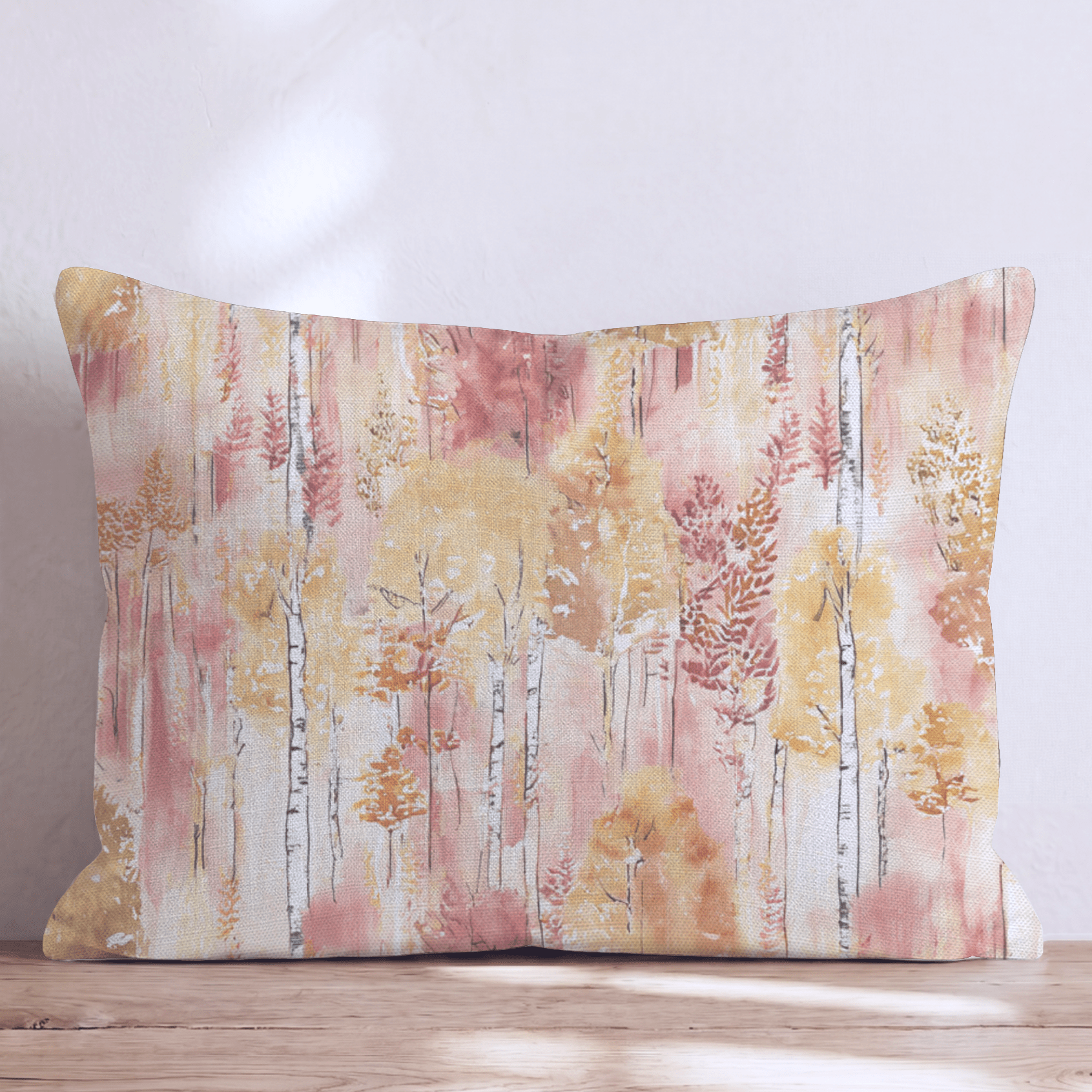 Golden Birch Grove Throw Pillow - Hillcroft Home