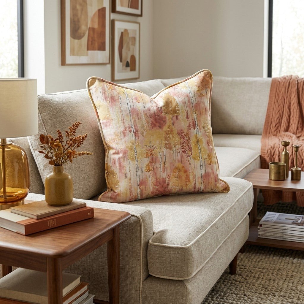 Golden Birch Grove Throw Pillow - Hillcroft Home