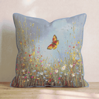 Golden Butterfly Field Throw Pillow - Hillcroft Home