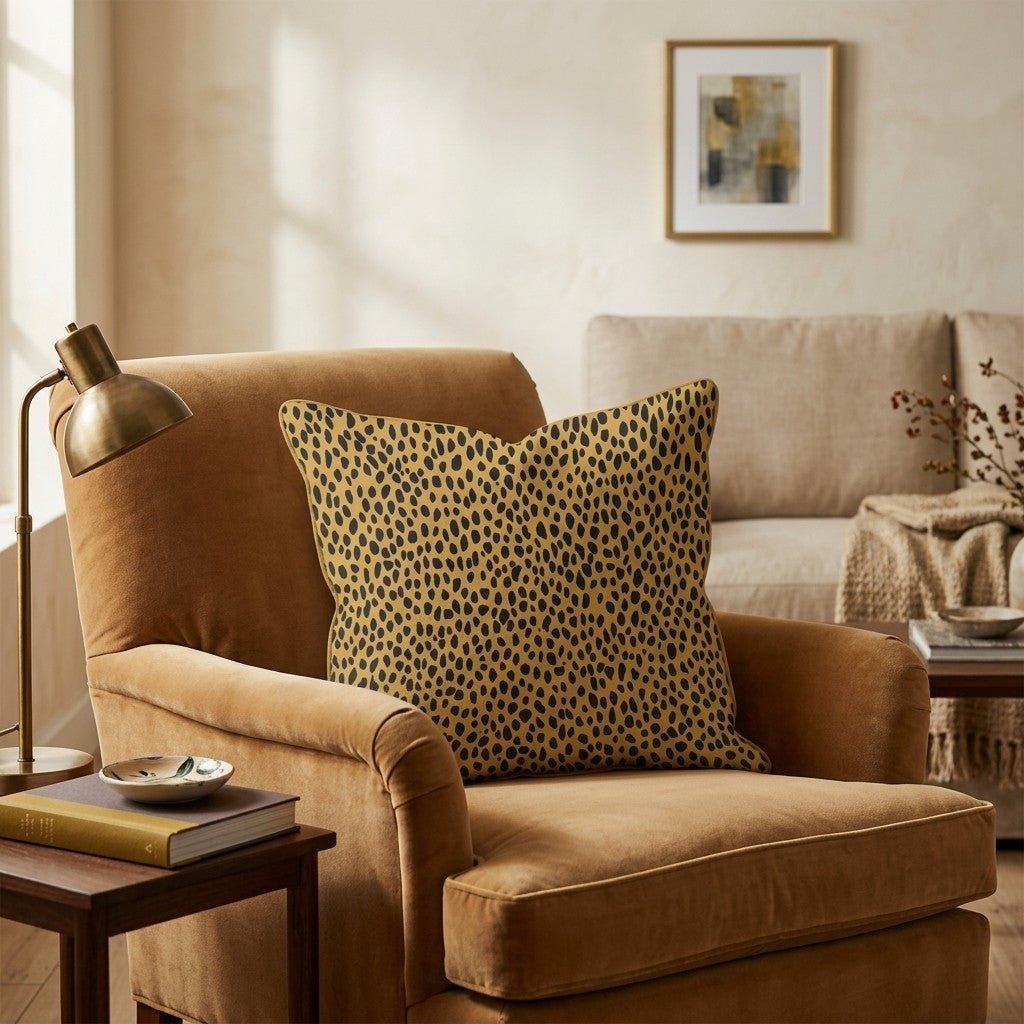 Golden Cheetah Classic Throw Pillow - Hillcroft Home