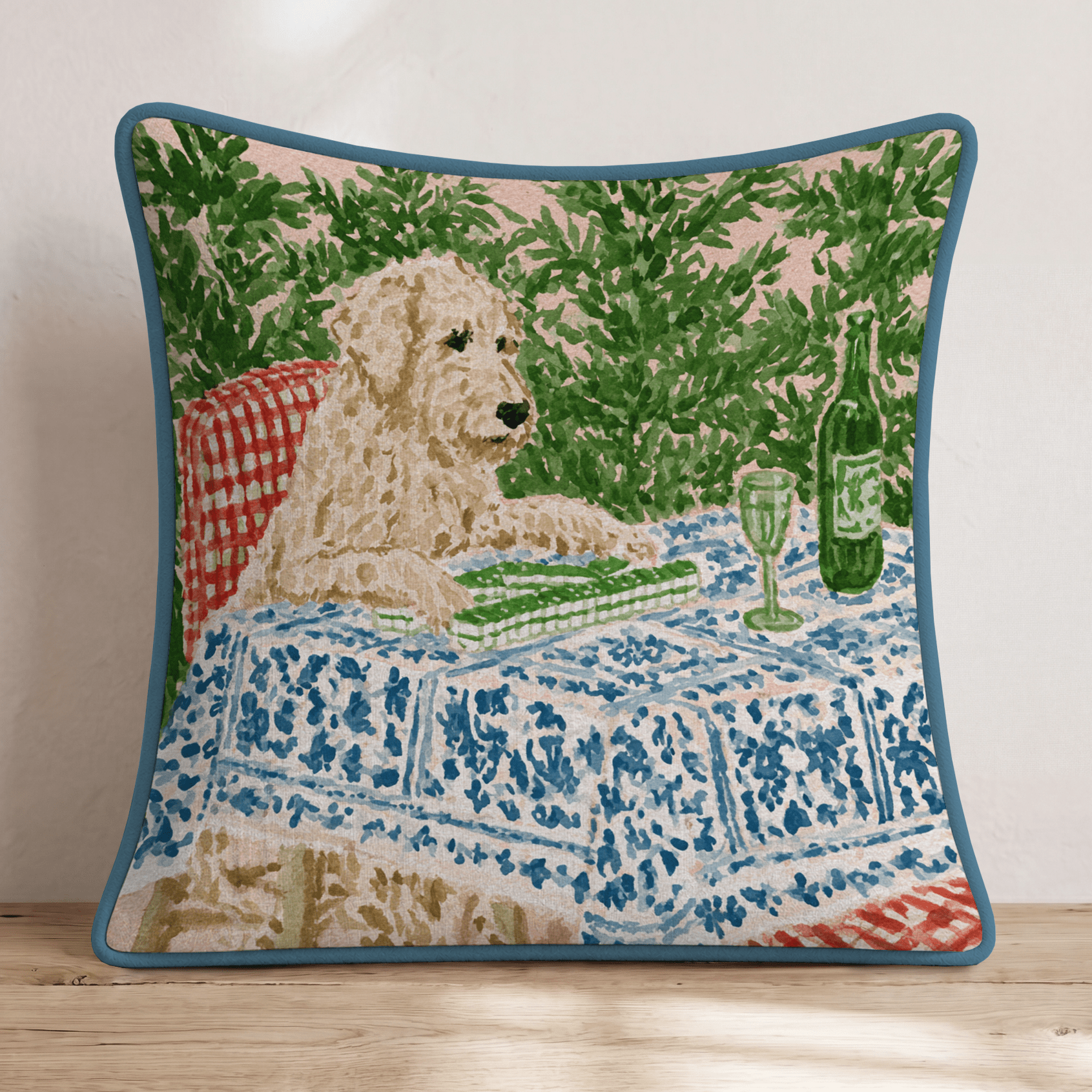 Golden Doodle Christmas Mahjong Party Throw Pillow - Hillcroft Home