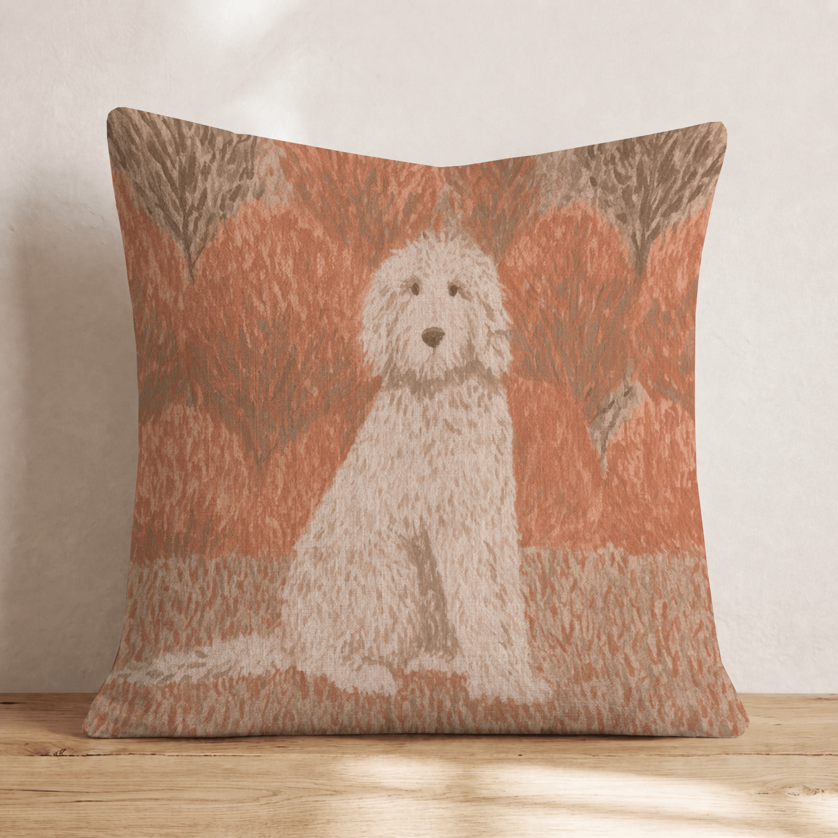 Golden Doodle City Fall Stroll Throw Pillow - Hillcroft Home