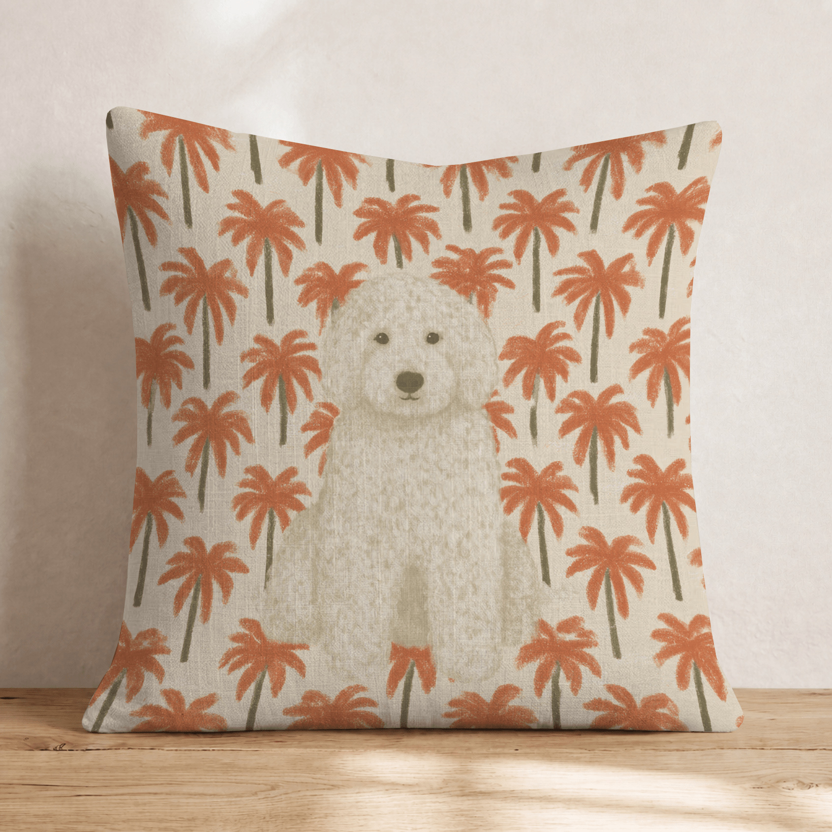 Golden Doodle Hollywood Fall Stroll Throw Pillow - Hillcroft Home