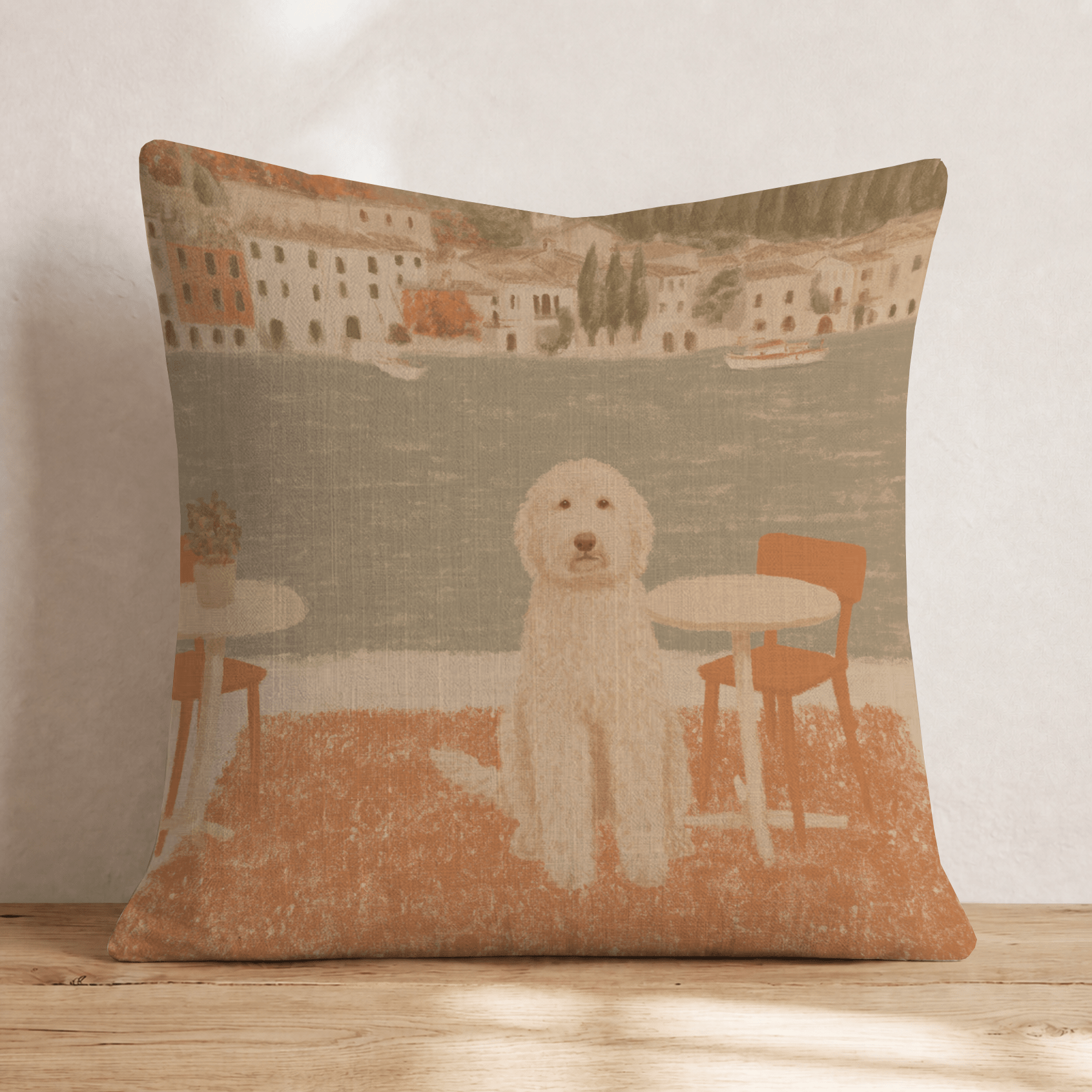 Golden Doodle Italy Fall Piazza Throw Pillow - Hillcroft Home
