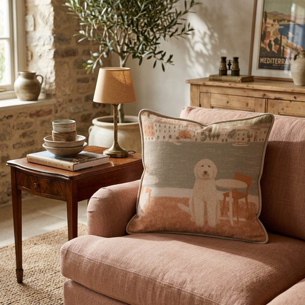 Golden Doodle Italy Fall Piazza Throw Pillow - Hillcroft Home
