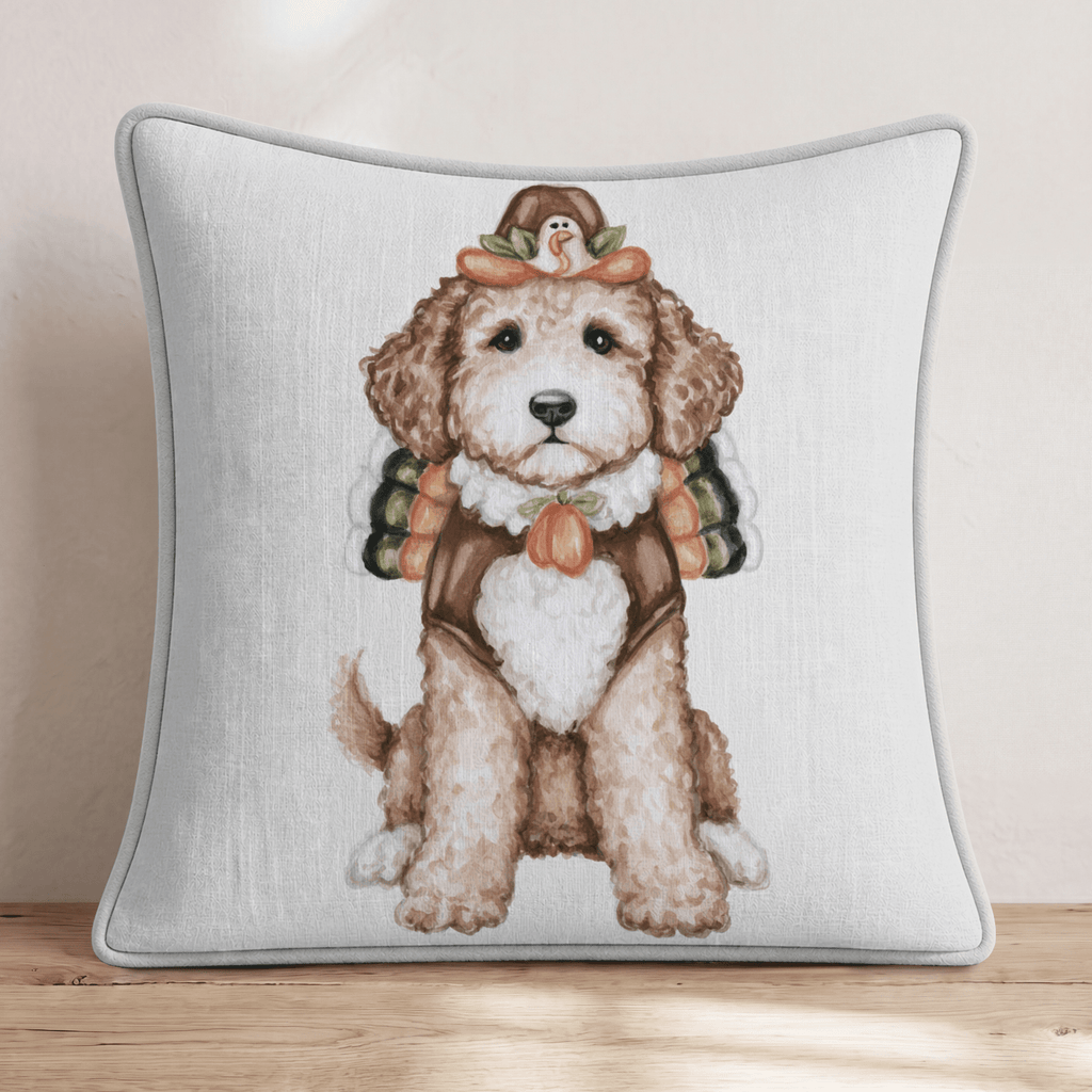 Golden Doodle Thanksgiving Throw Pillow - Hillcroft Home