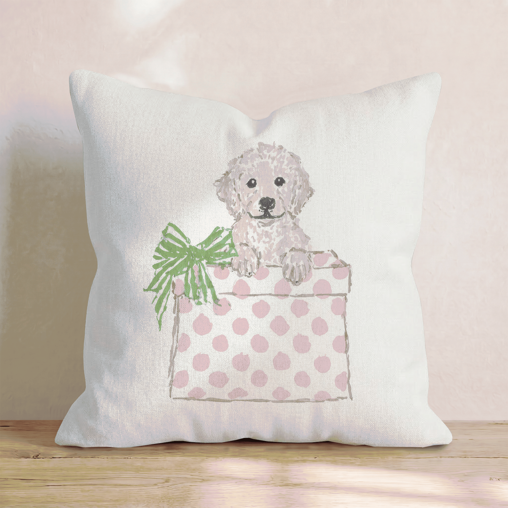 Golden For Christmas Throw Pillow - Hillcroft Home