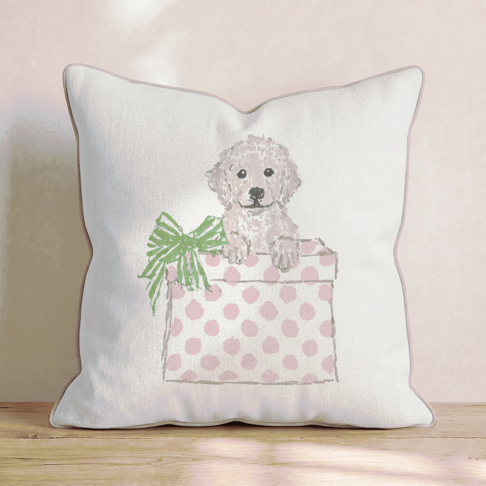 Golden For Christmas Throw Pillow - Hillcroft Home