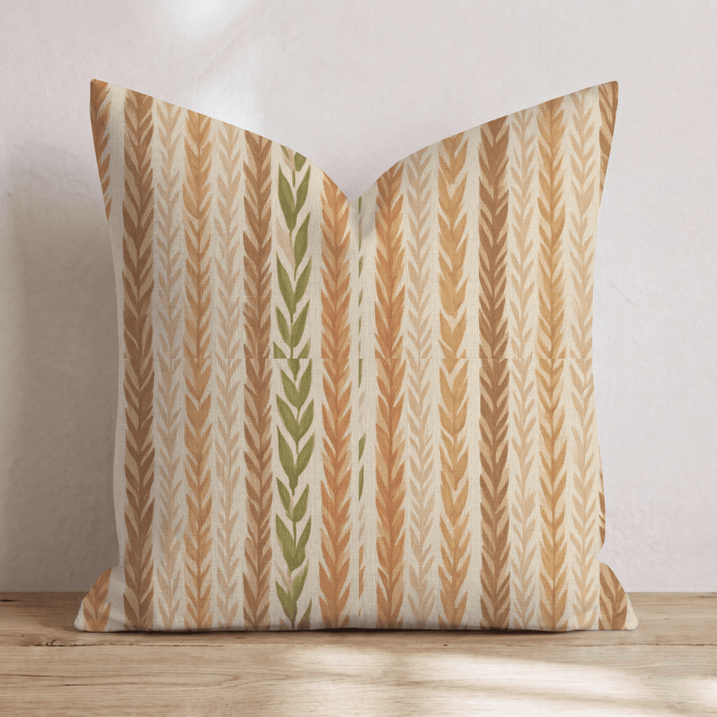 Golden Grain Stripe Throw Pillow - Hillcroft Home
