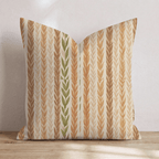 Golden Grain Stripe Throw Pillow - Hillcroft Home