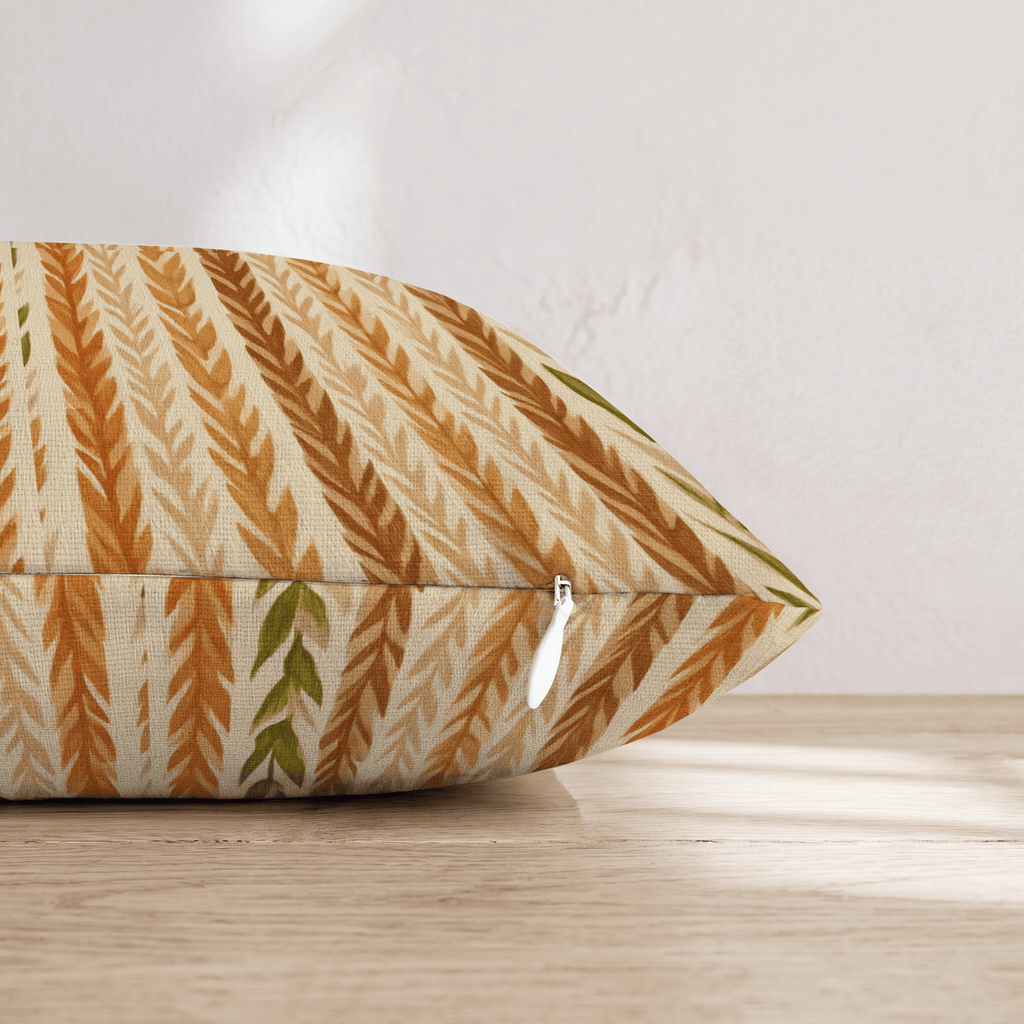 Golden Grain Stripe Throw Pillow - Hillcroft Home