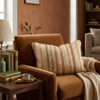 Golden Grain Stripe Throw Pillow - Hillcroft Home
