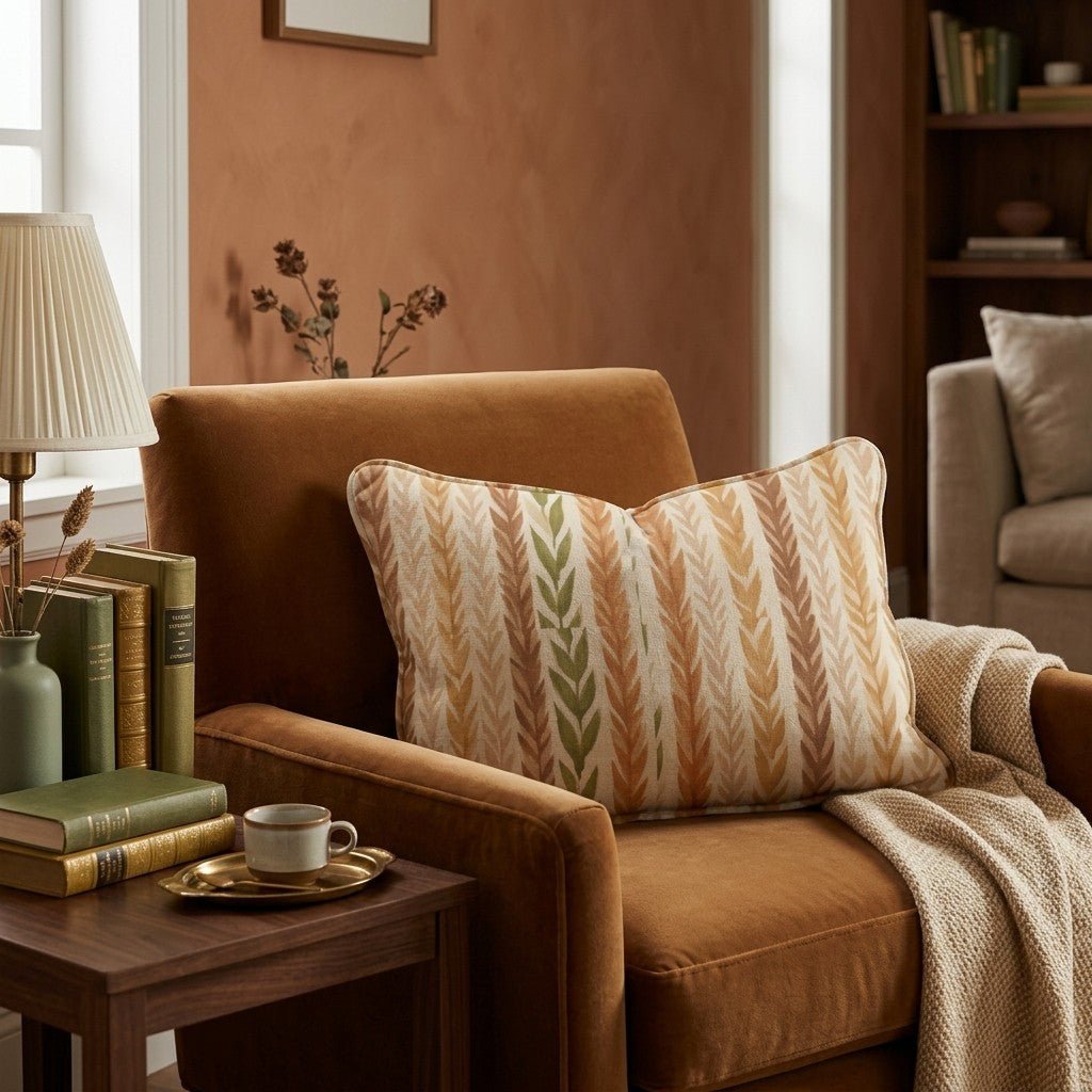 Golden Grain Stripe Throw Pillow - Hillcroft Home