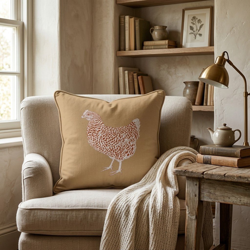 Golden Hen Throw Pillow - Hillcroft Home