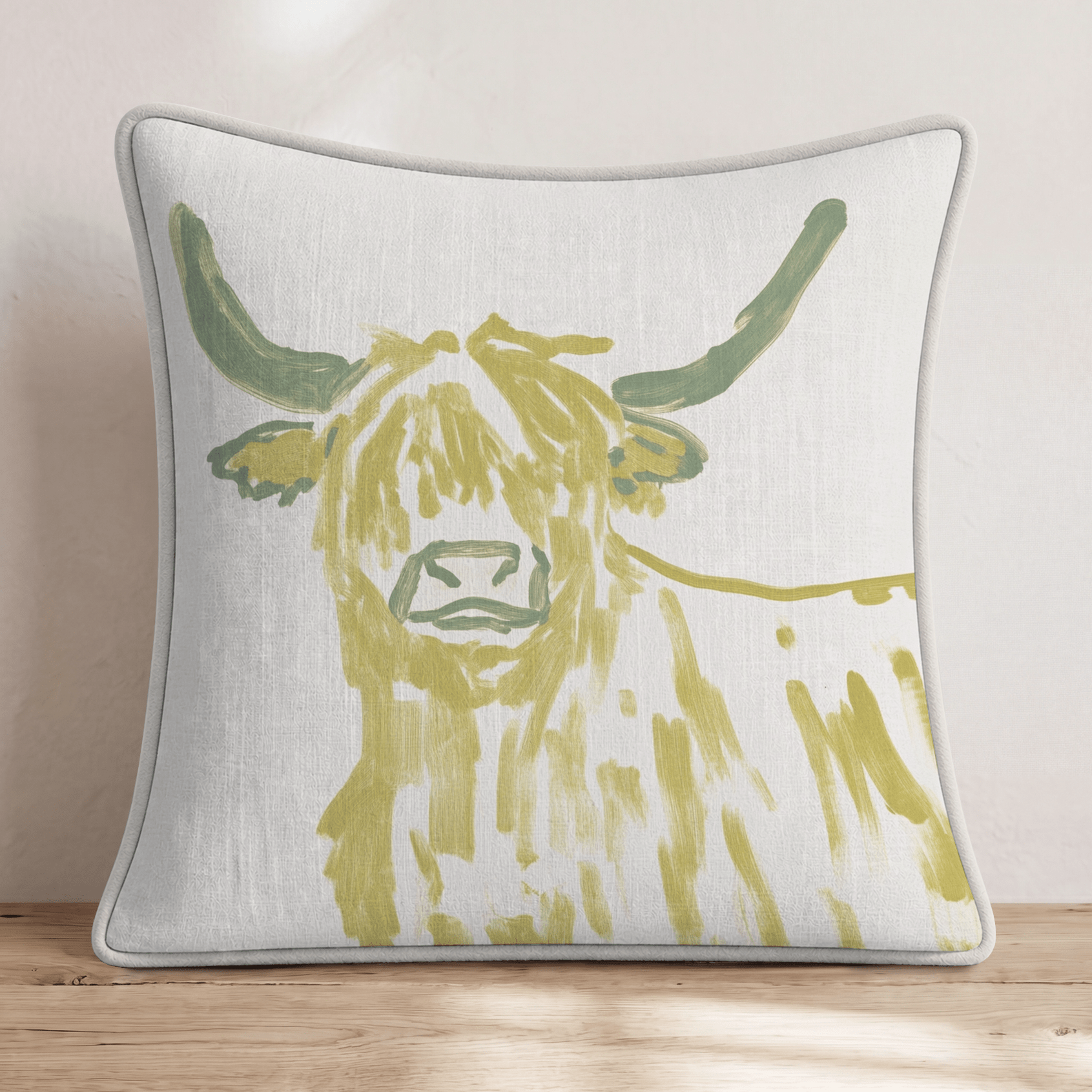 Golden Horns Throw Pillow - Hillcroft Home