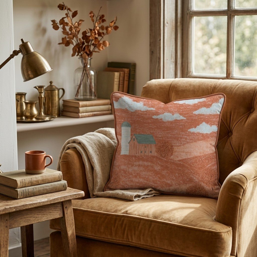 Golden Hour Barn Throw Pillow - Hillcroft Home