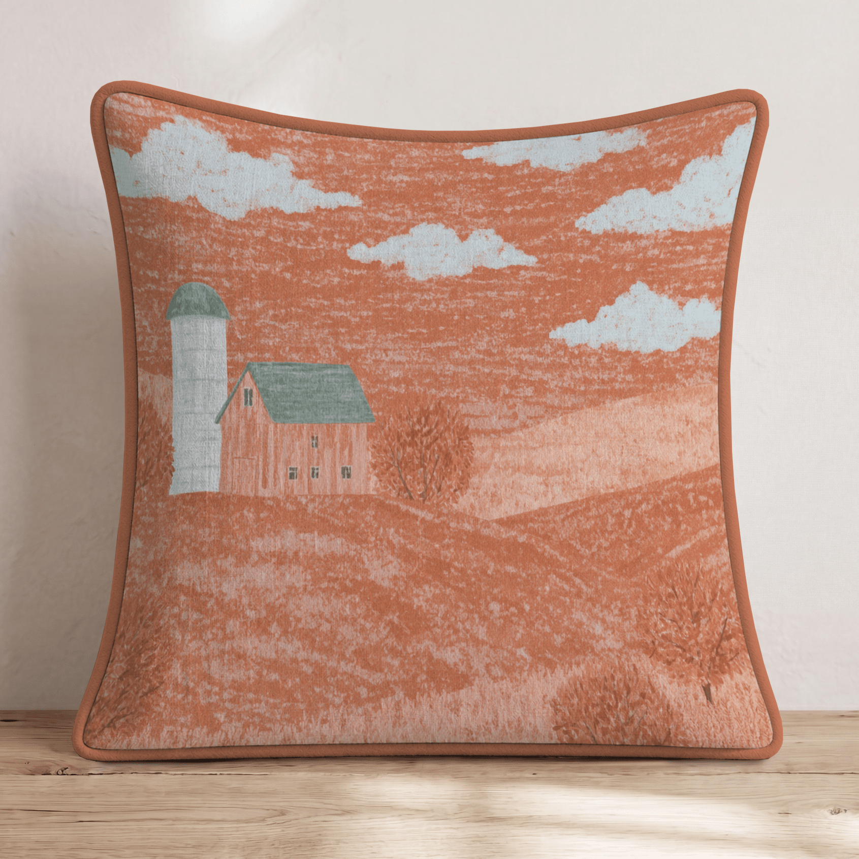 Golden Hour Barn Throw Pillow - Hillcroft Home