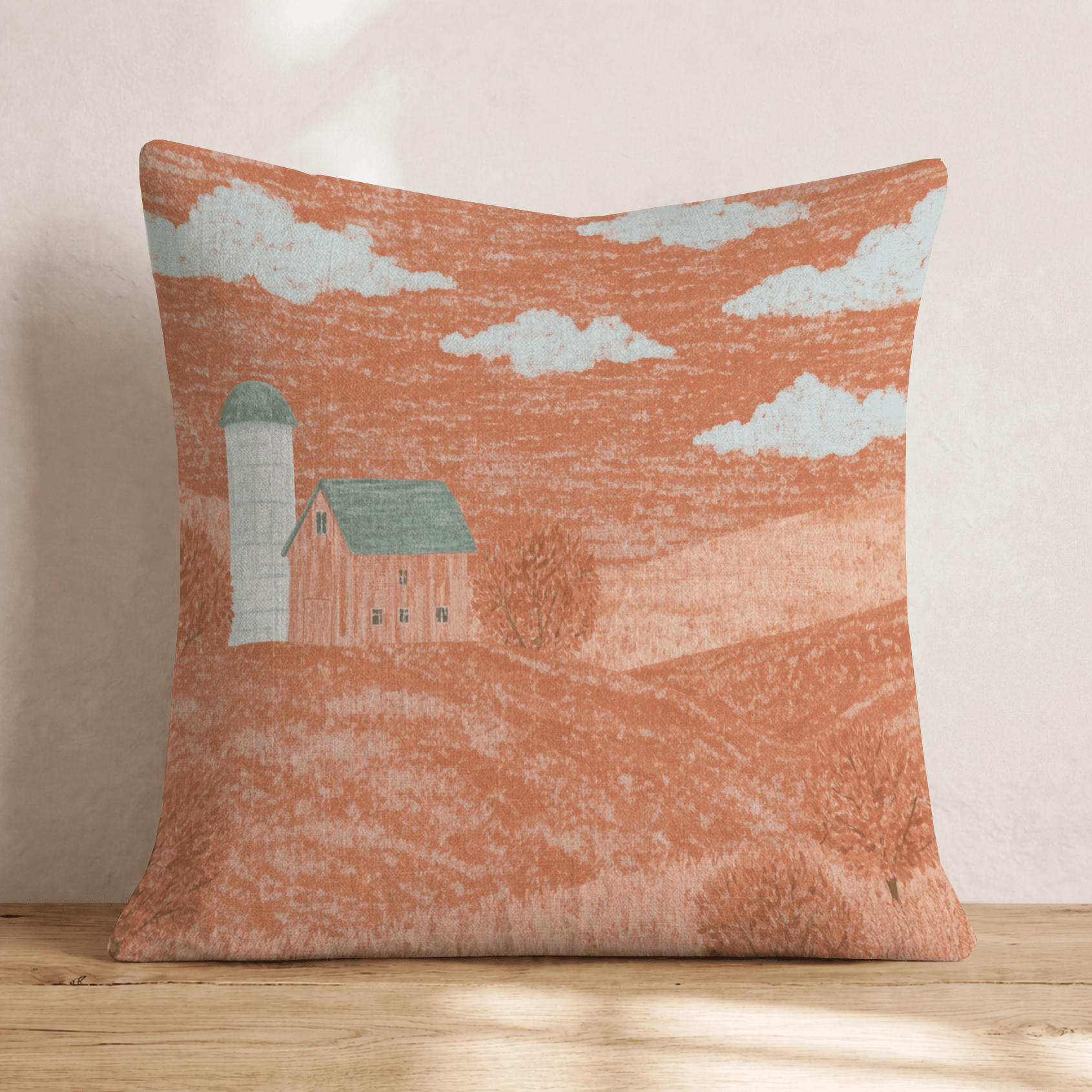 Golden Hour Barn Throw Pillow - Hillcroft Home
