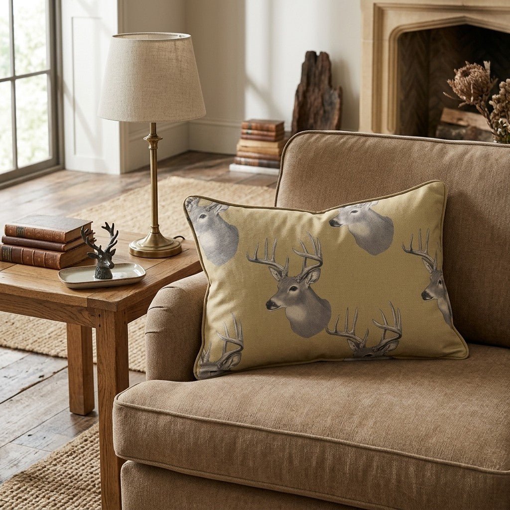Golden Hour Buck Throw Pillow - Hillcroft Home