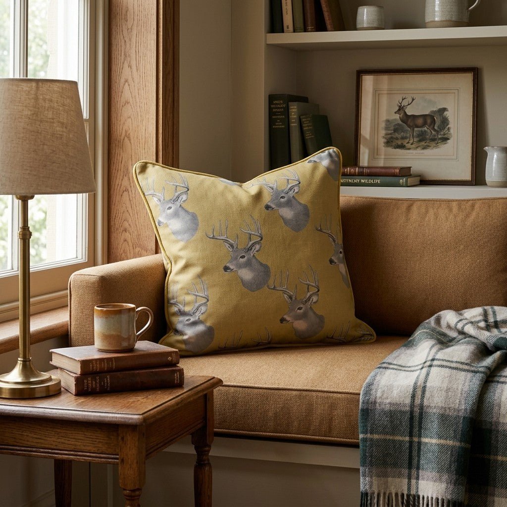 Golden Hour Buck Throw Pillow - Hillcroft Home