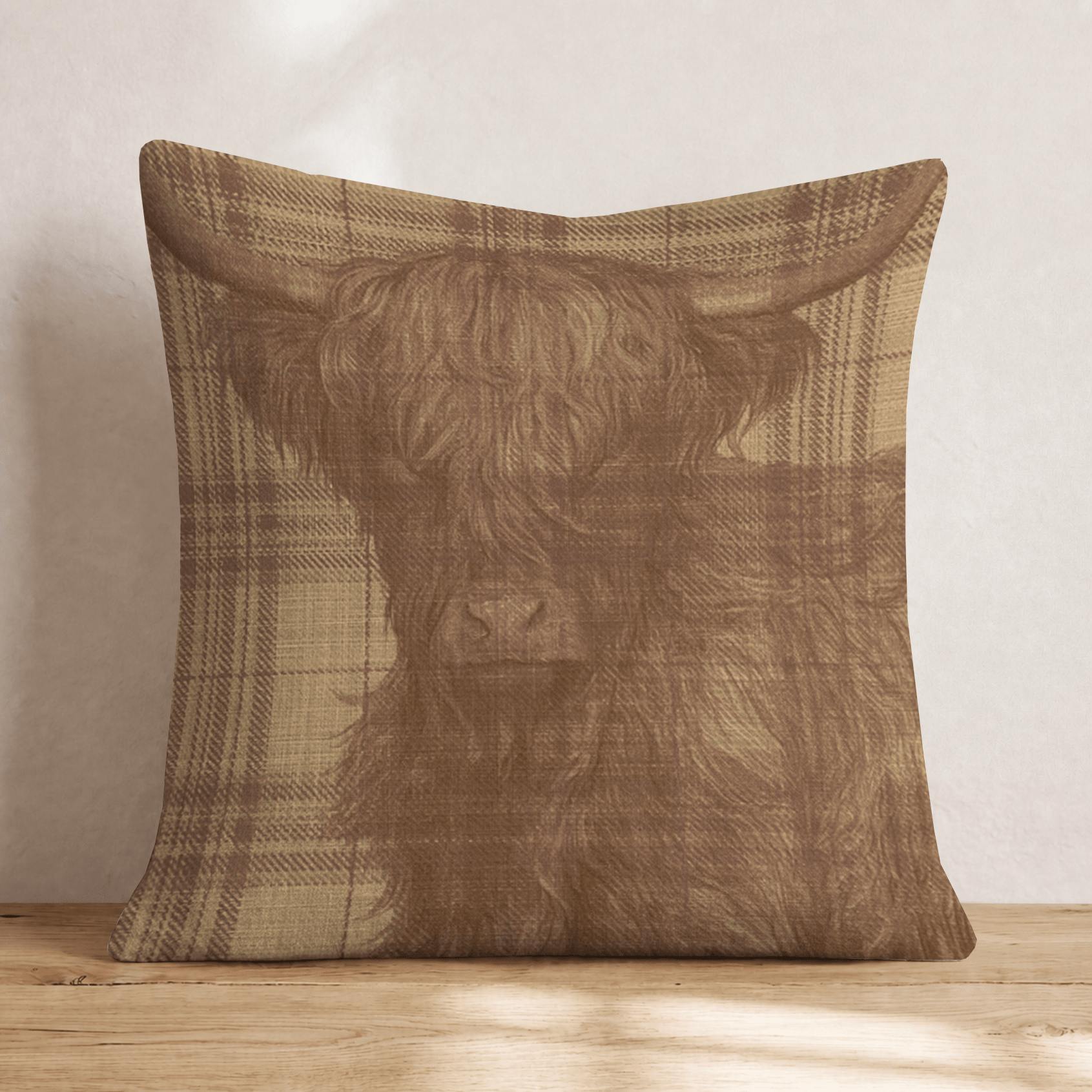 Golden Hour on the Tartan Throw Pillow - Hillcroft Home