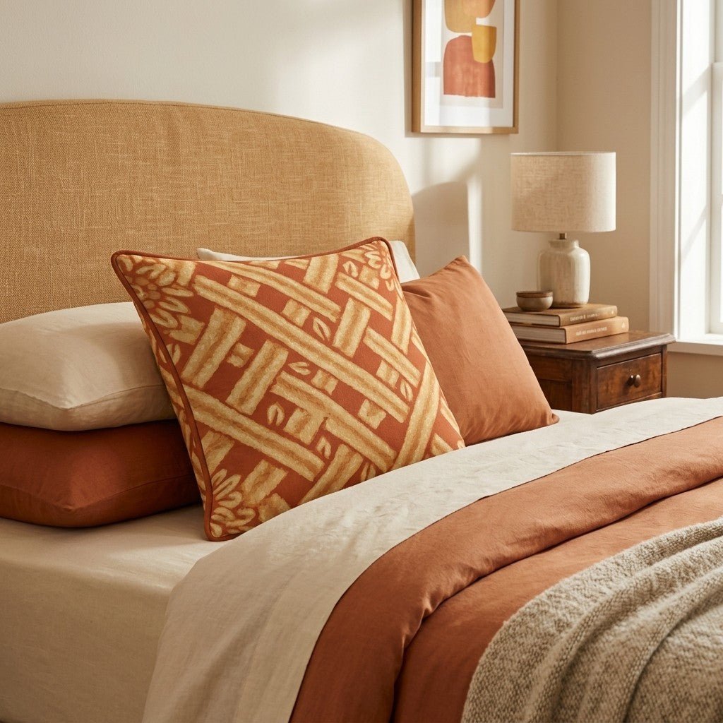 Golden Lattice Bake Throw Pillow - Hillcroft Home