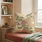 Golden Mum & Butterfly Garden Throw Pillow - Hillcroft Home