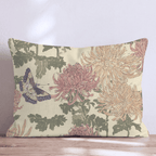 Golden Mum & Butterfly Garden Throw Pillow - Hillcroft Home