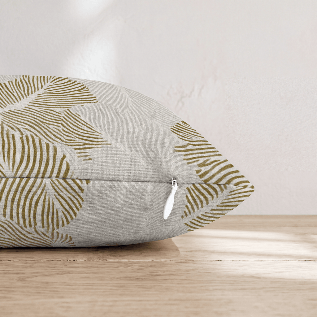 Golden Palm Shadow Throw Pillow throw pillow - Hillcroft Home