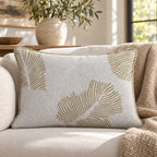 Golden Palm Shadow Throw Pillow throw pillow - Hillcroft Home