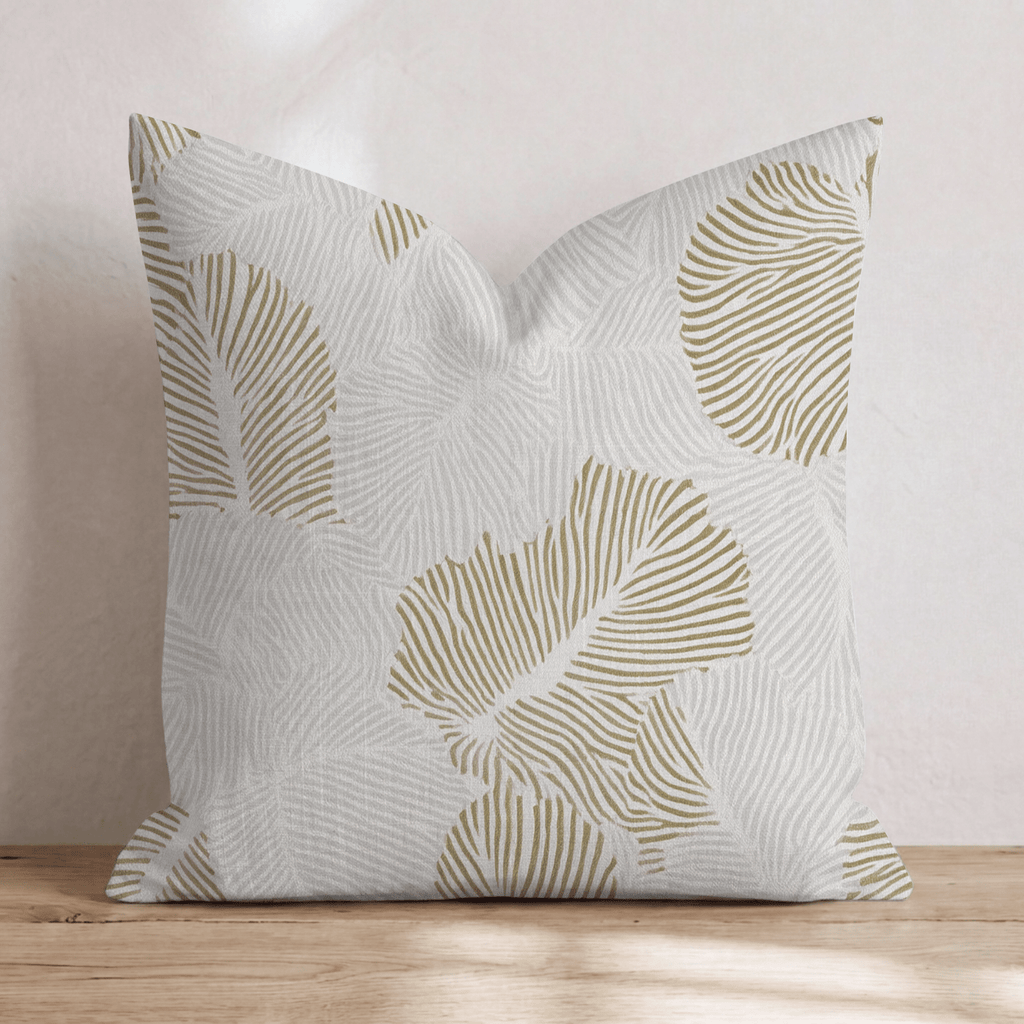 Golden Palm Shadow Throw Pillow throw pillow - Hillcroft Home