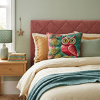 Golden Pinecone Owl Throw Pillow - Hillcroft Home