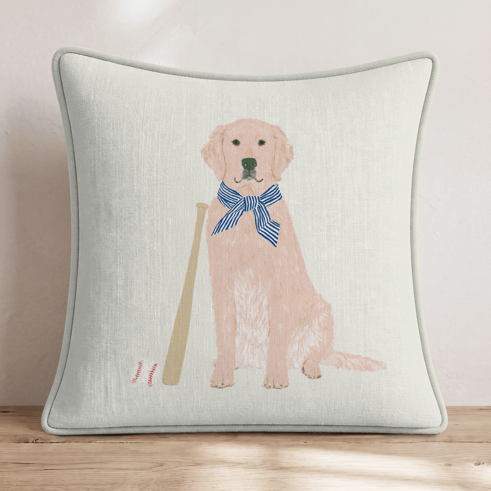 Golden Retriever Baseball Game Throw Pillow - Hillcroft Home