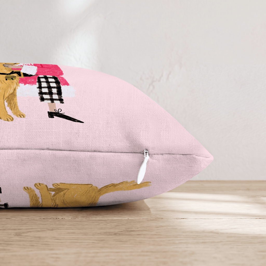 Golden Retriever Christmas Embrace Throw Pillow - Hillcroft Home