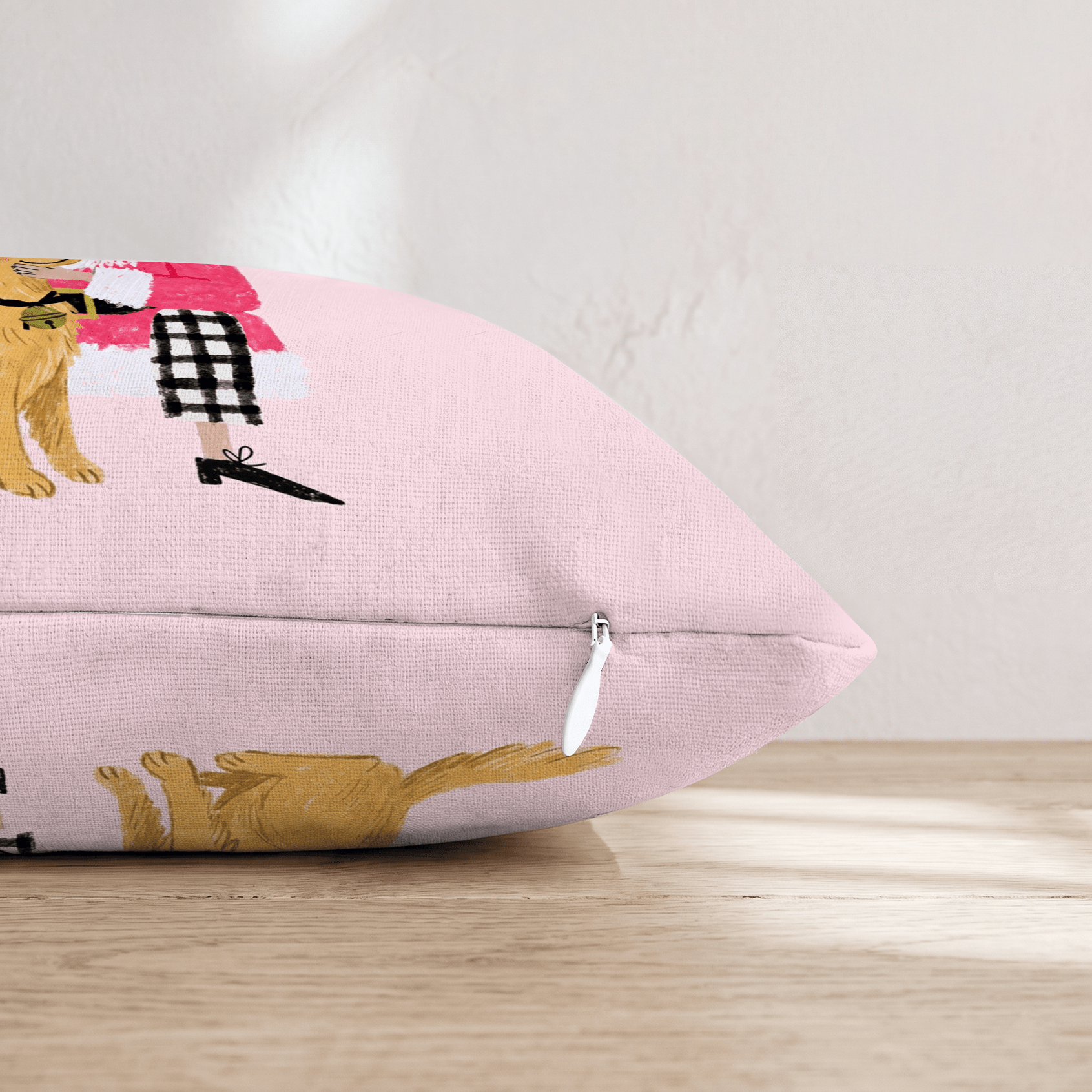 Golden Retriever Christmas Embrace Throw Pillow - Hillcroft Home